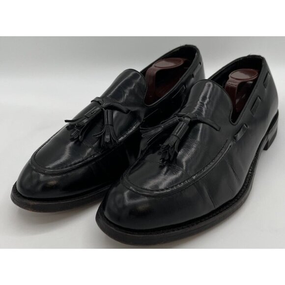 Vintage Florsheim Imperial Size 10 B Cordovan Tassel Black Leather Loafers 92170 main image 12